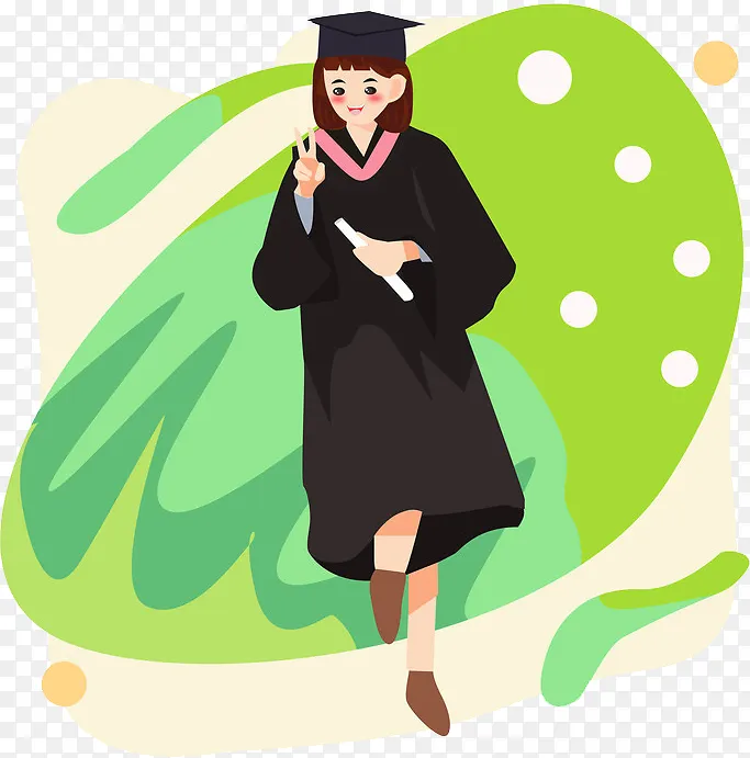 原创元素毕业季小女孩