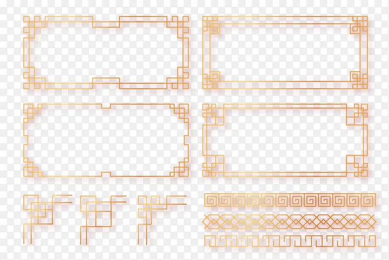 中国风主题框花纹边角框