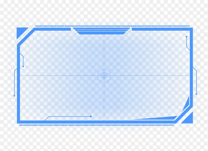 蓝色科技感边框元素
