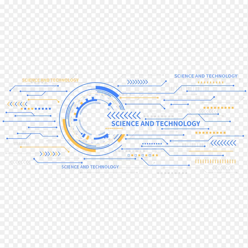 蓝色科技互联网箭头发展电路装饰插画