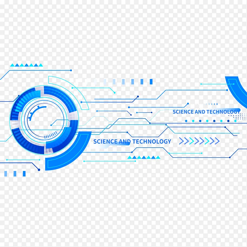 蓝色线条科技未来智能装饰纹理元素