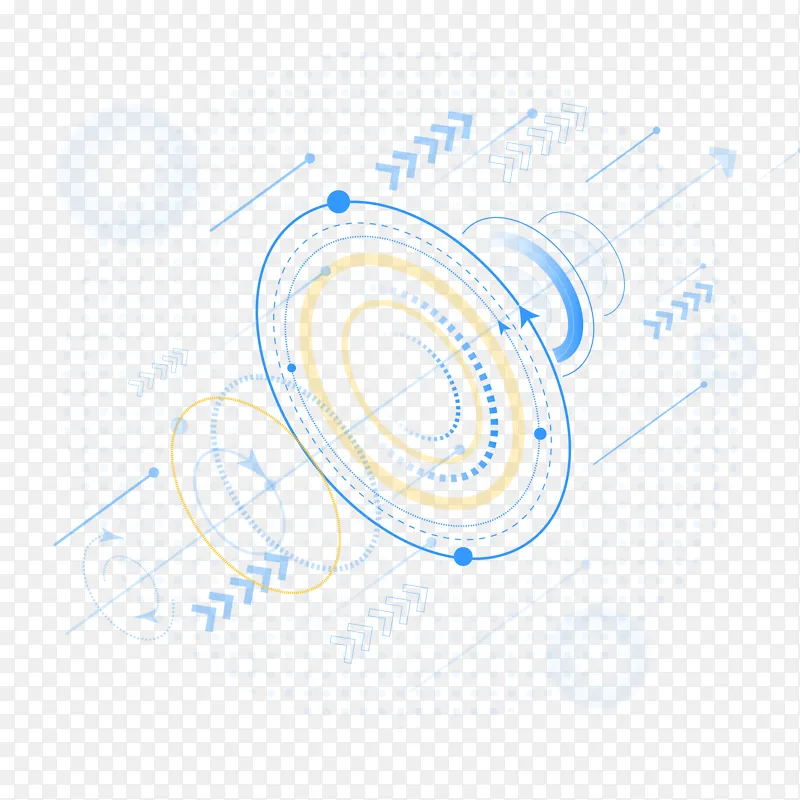 互联网科技球体箭头发射向上几何装饰插画