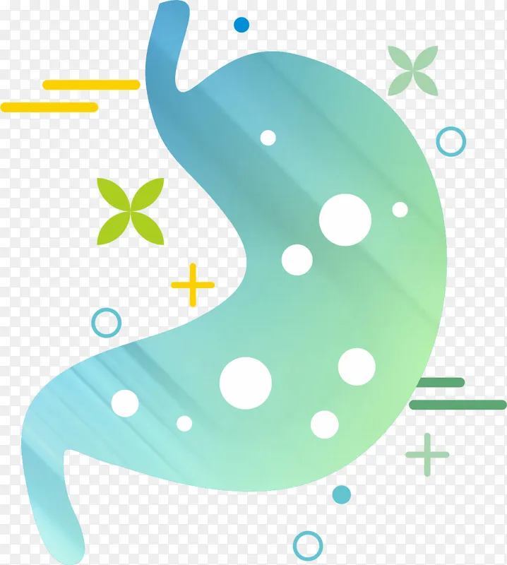 渐变+插画+消化胃+科技+手绘矢量
