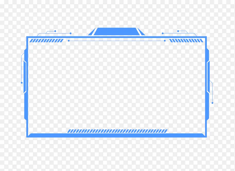 蓝色科技感线条边框元素