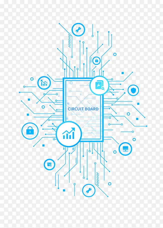 科技电路大数据机械线条芯片光感装饰