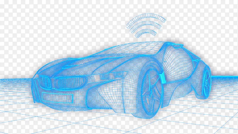 蓝色科技线条超跑汽车