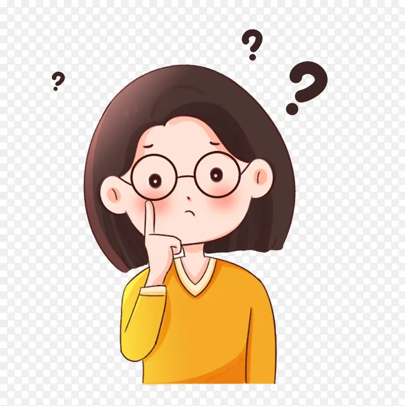 女孩思考问题元素PNG图片素材下载_图片编号gybvgzavby-免抠素材网
