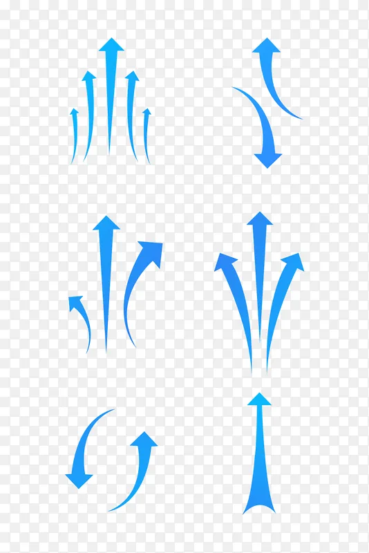 蓝色箭头电商科技感渐变拉丝箭头气流方向
