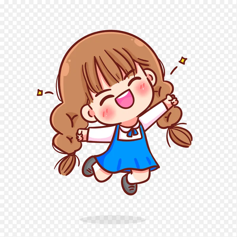 可爱跳跃的小姑娘