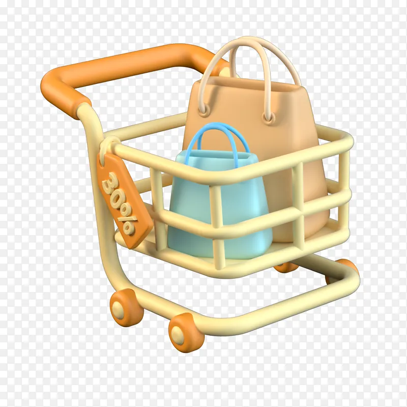 3d购物车礼盒促销电商c4d