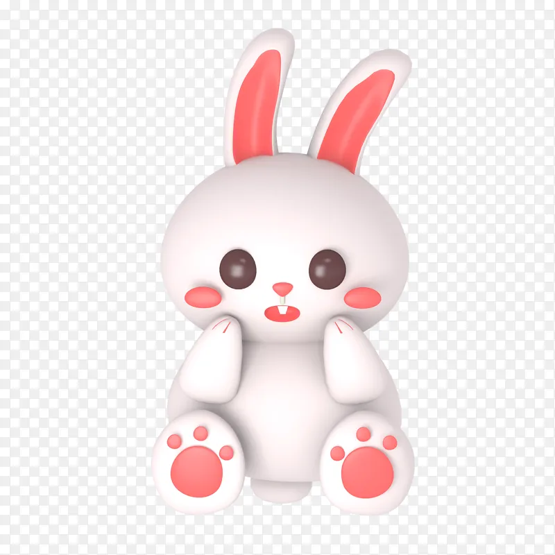 2023兔年生肖3D立体可爱动物