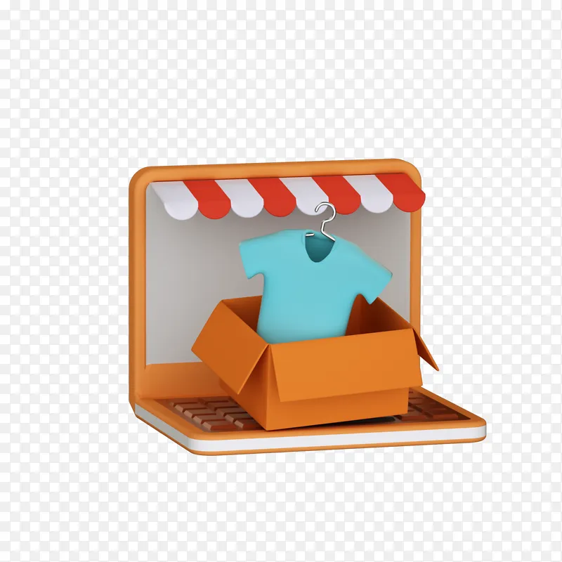 创意C4D立体3d商店笔记本促销