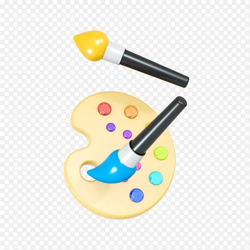C4D写生绘画调色盘元素