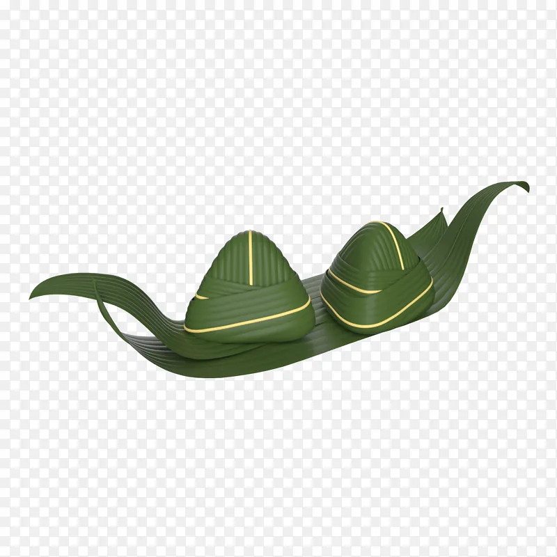 3D端午节粽子粽叶立体模型
