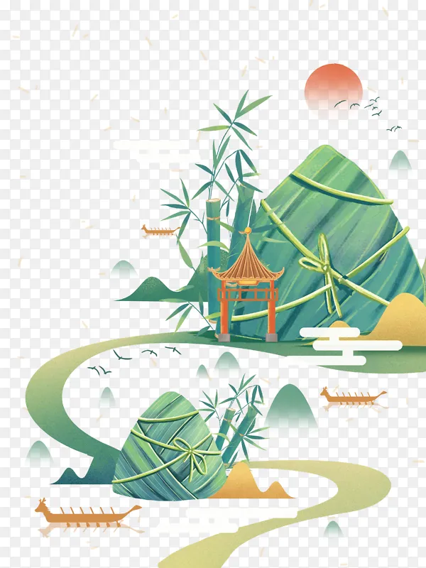 屈原故里端午节国风元素