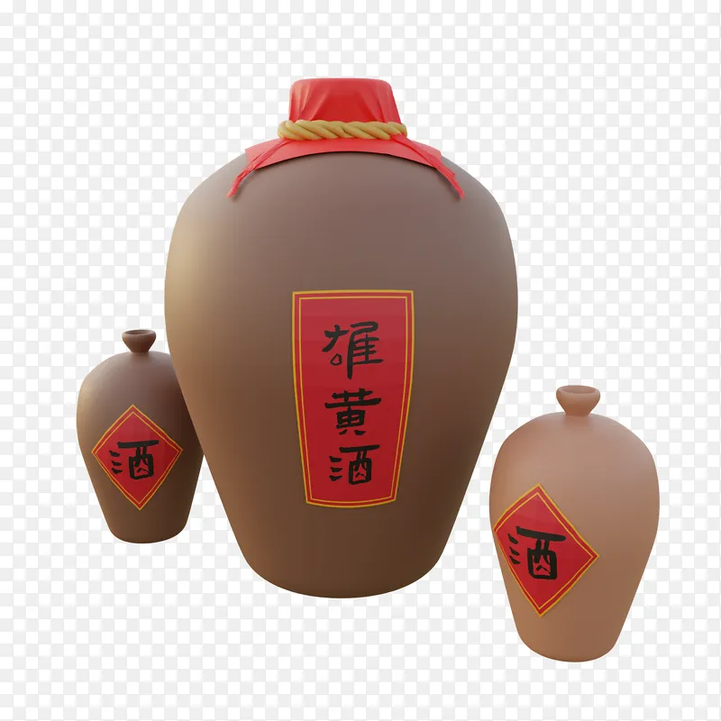 端午节卡通雄黄酒模型元素