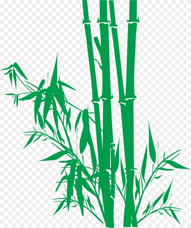 国风绿色竹子元素
