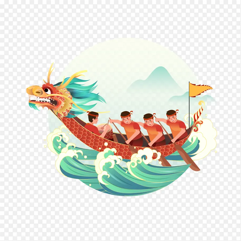端午节划龙舟节日海报素材