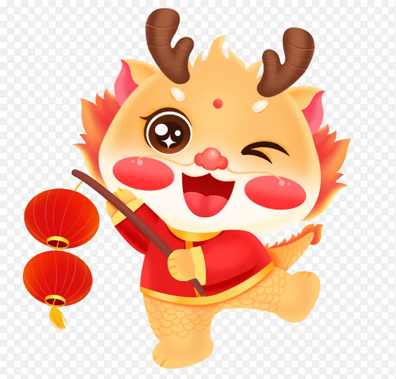 龙年春节新年龙形象灯笼喜庆