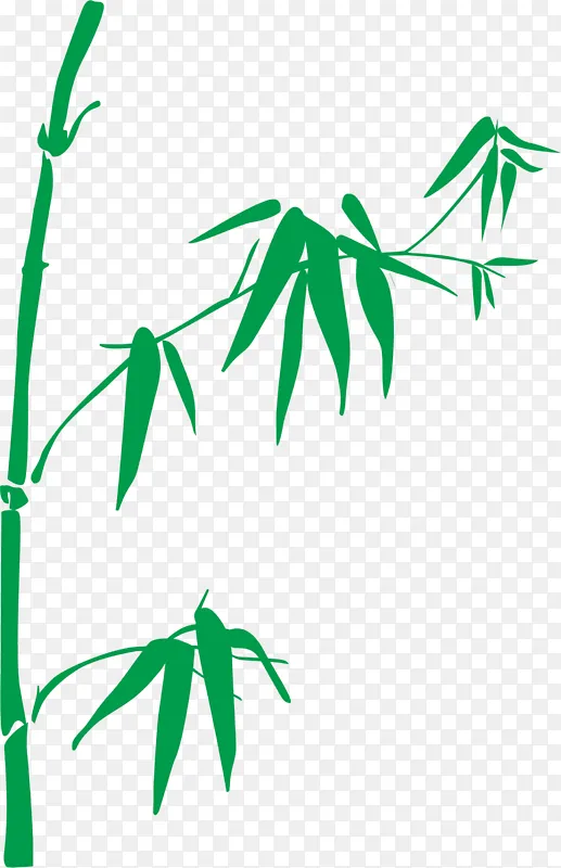 绿色竹子扁平元素