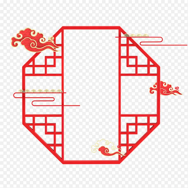 中国风窗棂祥云云纹花纹传统图案元素