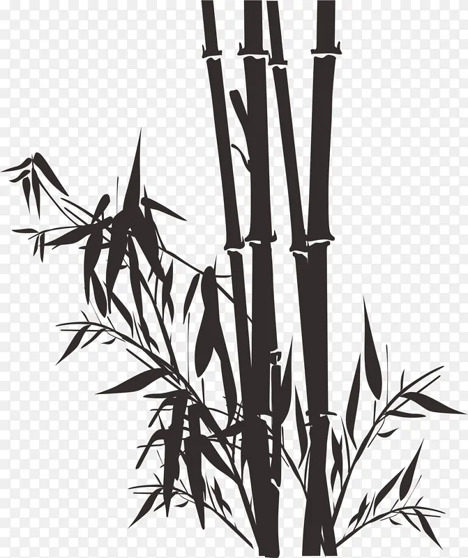 水墨竹子装饰元素