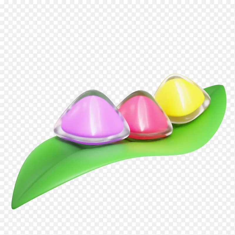 3D立体端午节彩色水晶粽子设计图