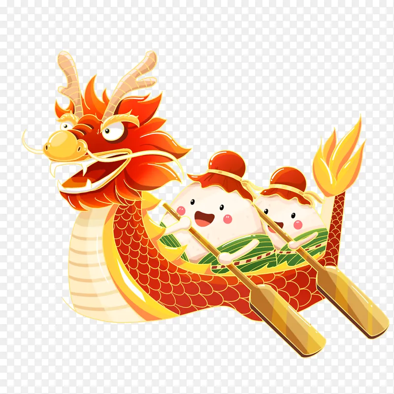 粽子赛龙舟元素