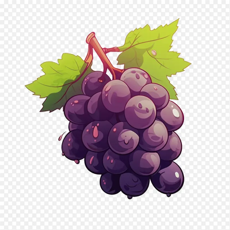 手绘插画葡萄水果