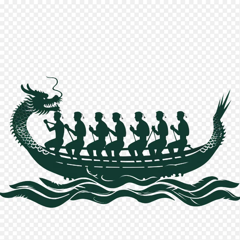 端午节赛龙舟剪影