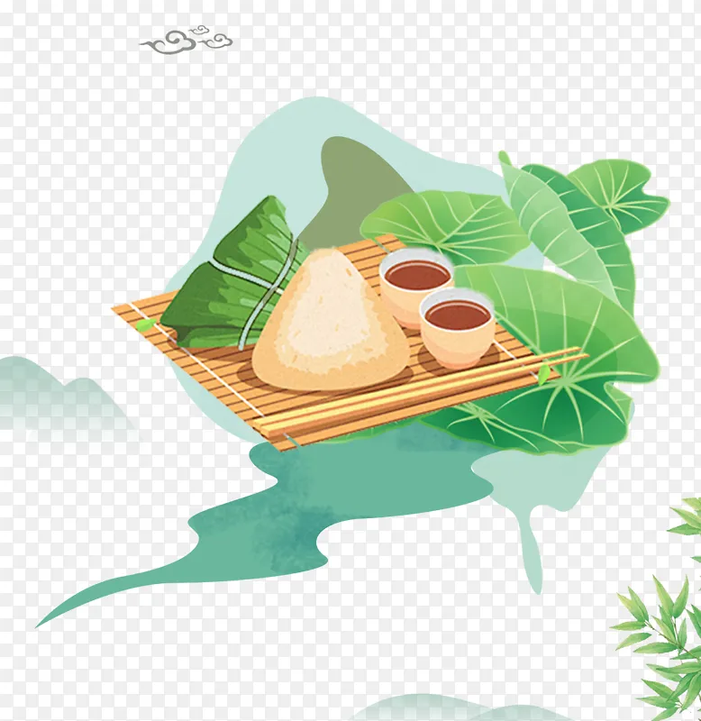 粽子雄黄酒端午节元素