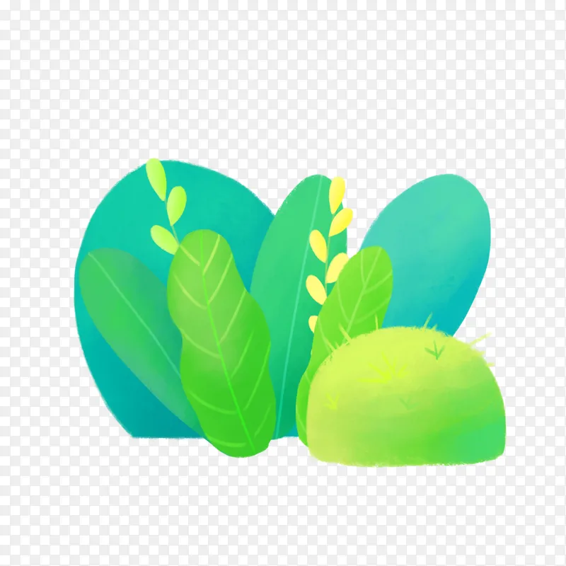 绿色草丛植物毕业季元素