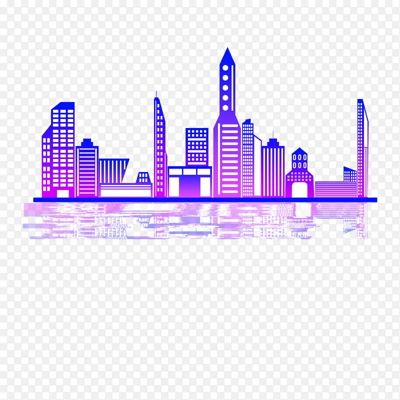 科技渐变色建筑城市