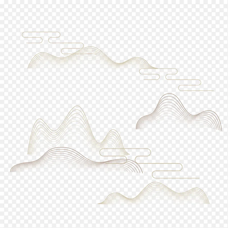 清明线条山峦装饰素材