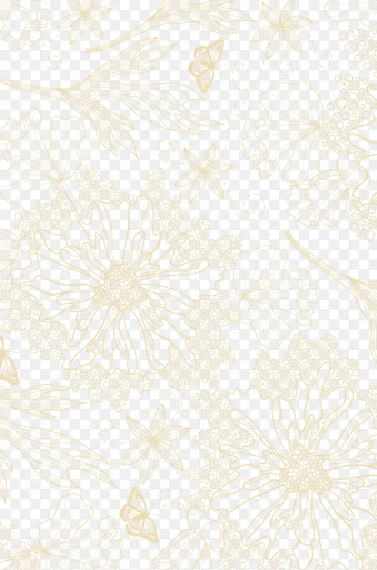 金色花朵叶子底纹