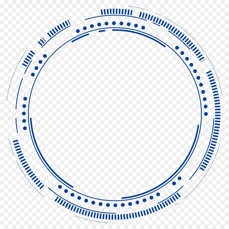 深蓝色矢量科技圆环