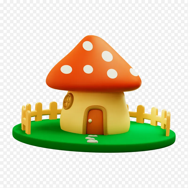 3D卡通蘑菇小屋PNG图片素材下载_图片编号ernmgyyewk-免抠素材网