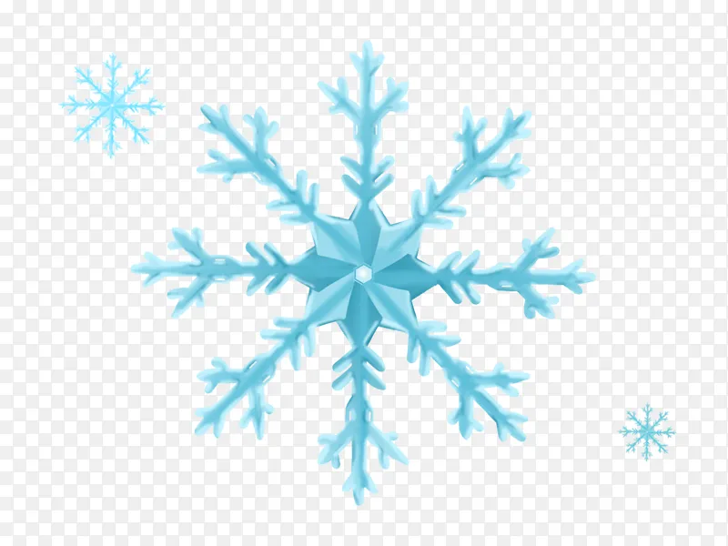 淡蓝色透明雪花插画元素