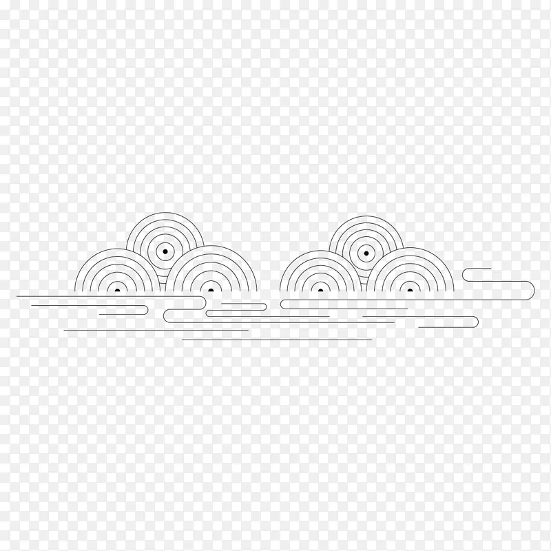 简约中式云纹复古古典装饰线条