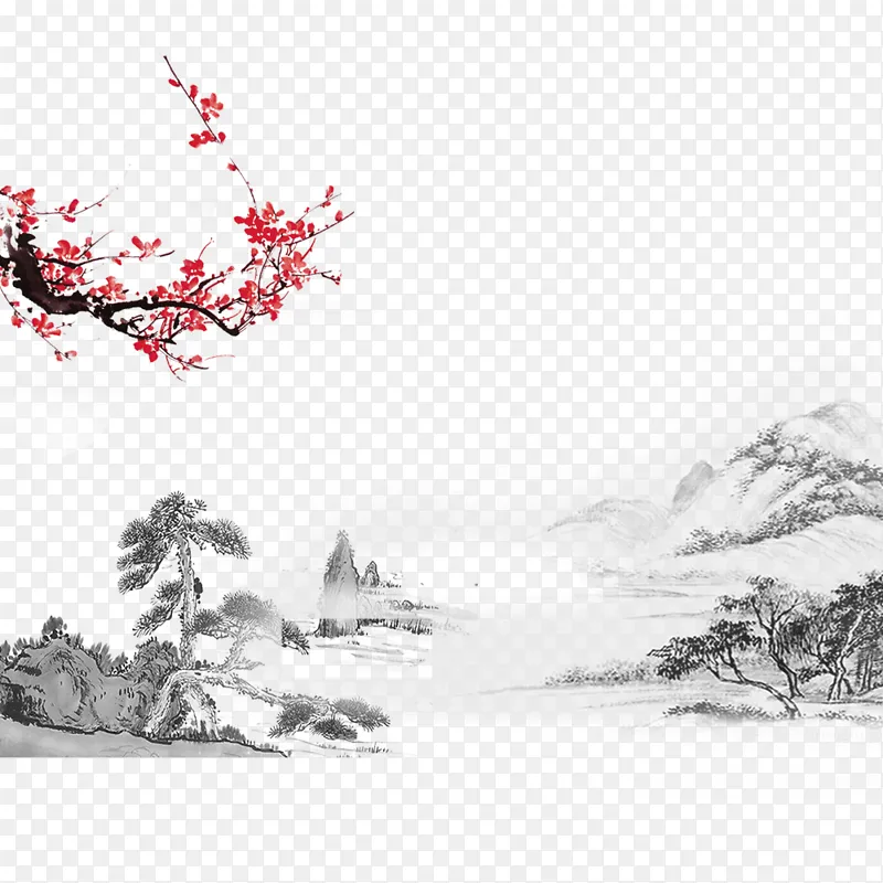 水墨画中国风海报背景装饰PNG图片素材下载_图片编号zywjokqnwa-免抠素材网