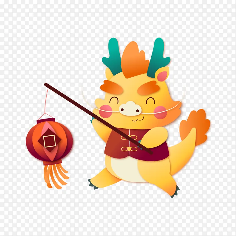 新年卡通提灯笼的龙宝PNG图片素材下载_图片编号lrjvbaeepr-免抠素材网