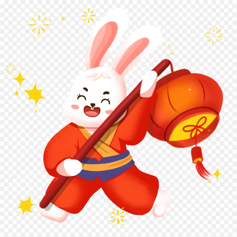 喜庆红色兔子提灯笼手绘元素PNG图片素材下载_图片编号xabpvrqqja-免抠素材网