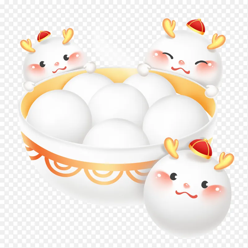 龙年春节元宵节吃元宵汤圆新春美食