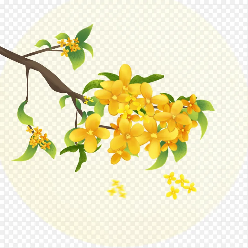 手绘中秋国潮桂花海报装饰边框