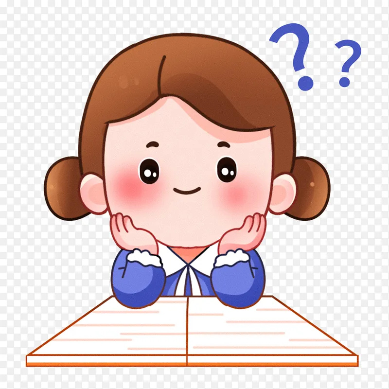 可爱卡通学生思考学习元素PNG图片素材下载_图片编号pkaozbvrlk-免抠素材网