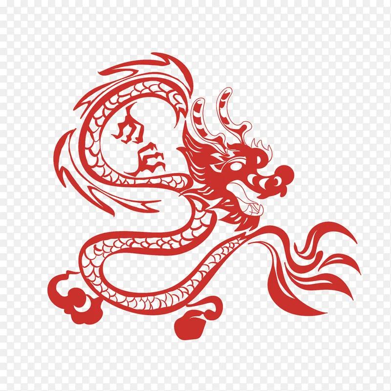 龙年大吉剪纸中国龙PNG图片素材下载_图片编号jnkvjlwkgd-免抠素材网