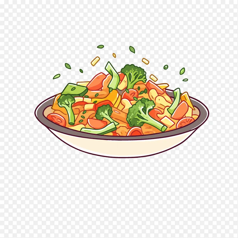炒蔬菜矢量插画PNG图片素材下载_图片编号oqonmyepnd-免抠素材网