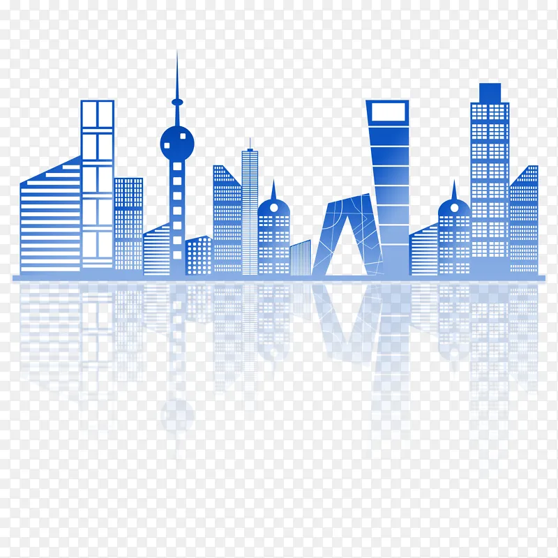 蓝色科技商务城市建筑PNG图片素材下载_图片编号qdnkgejgzy-免抠素材网