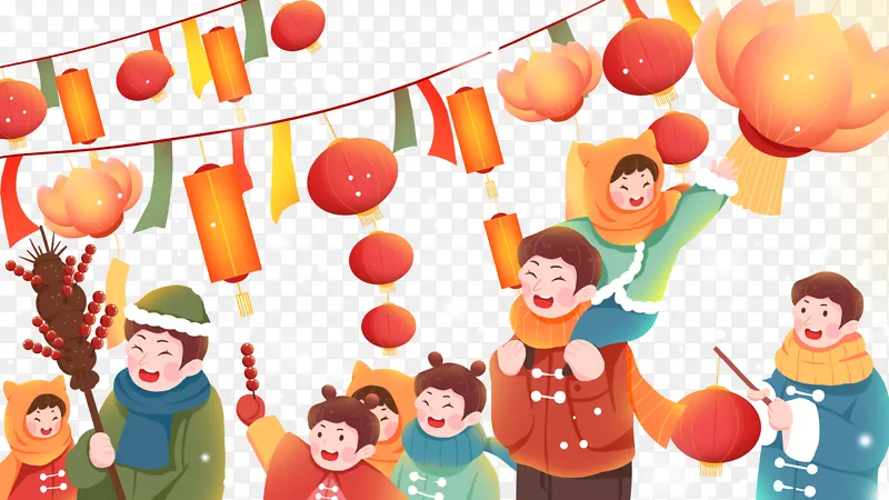 传统节日欢庆场景插画PNG图片素材下载_图片编号jgrvbvpvrn-免抠素材网