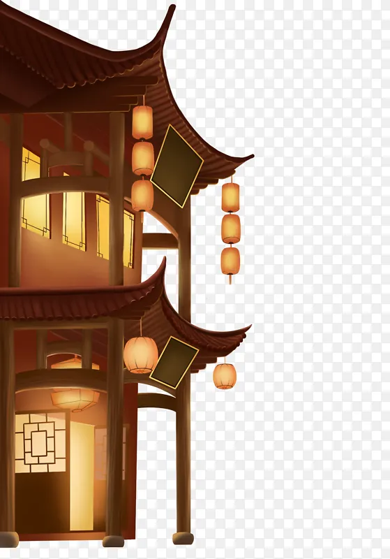 古典中式建筑灯笼装饰元素插画PNG图片素材下载_图片编号bjnwykkkno-免抠素材网